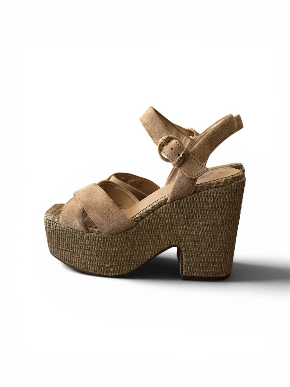 Sam Edelman Tan Suede Platform Wedge Sandals